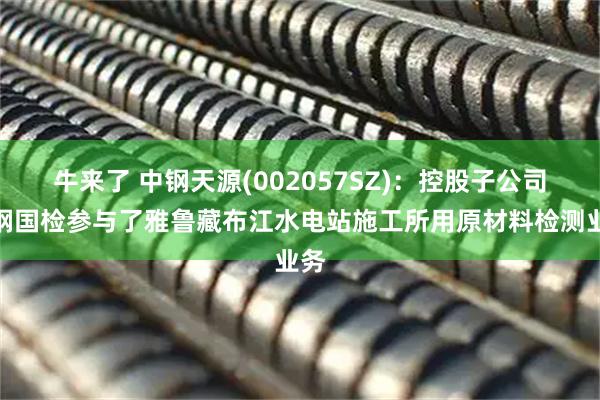 牛来了 中钢天源(002057SZ)：控股子公司中钢国检参与了雅鲁藏布江水电站施工所用原材料检测业务